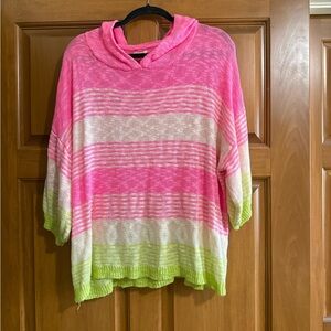 BiBi Bright Pink Knit Hooded Sweater